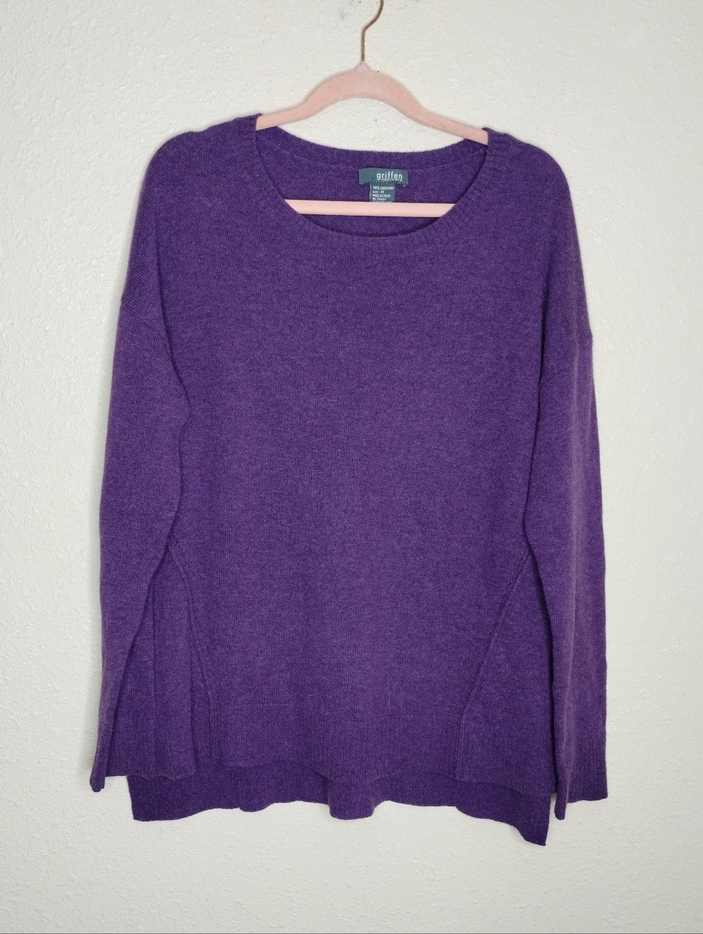 Griffen Cashmere Purple Sweater Women's Size Medium